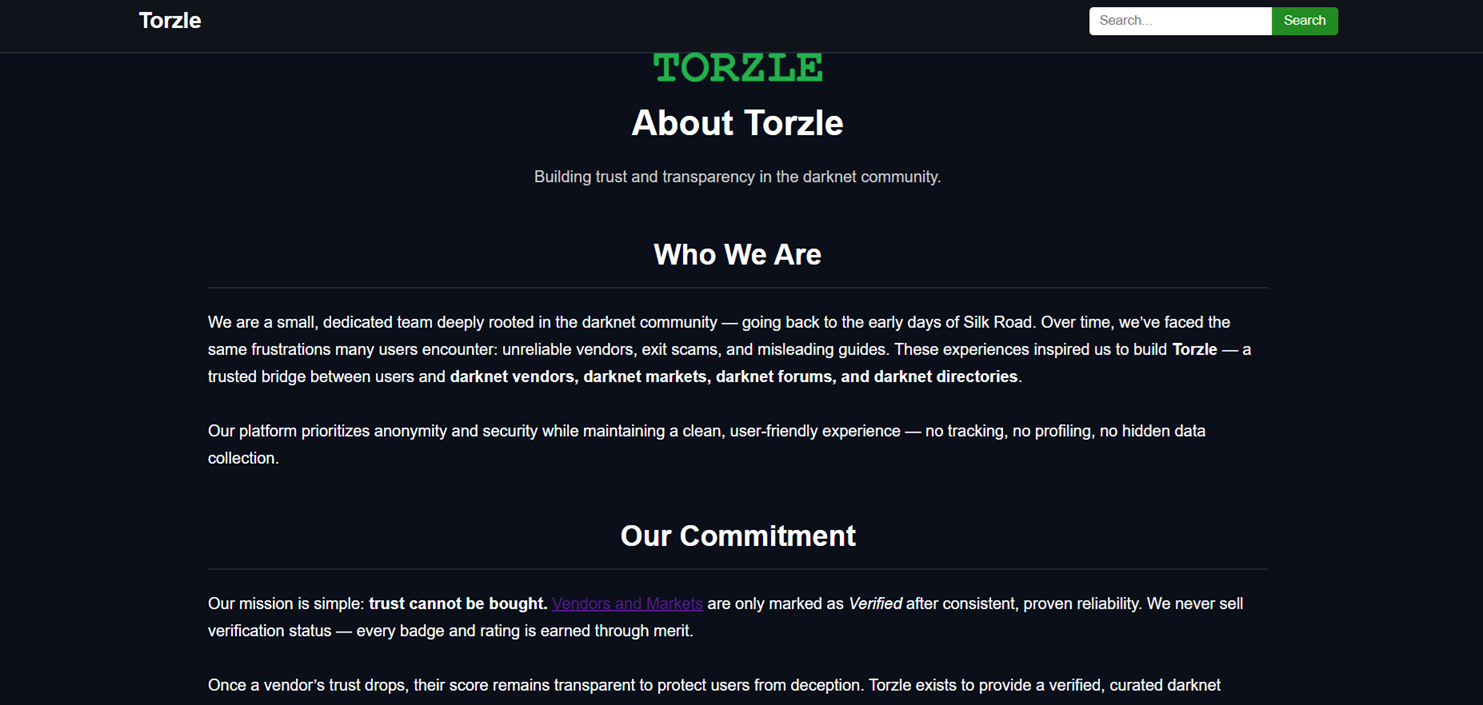 Torzle dark web platform placeholder